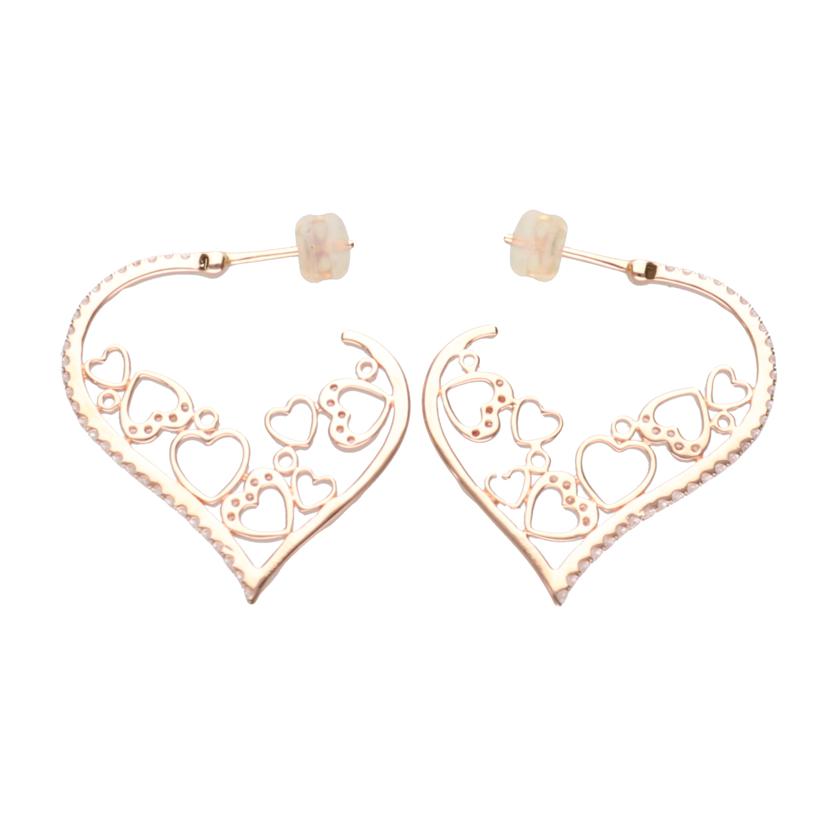 /◎ K18 ダイヤハートピアス 0.372ct×2//Aランク/75