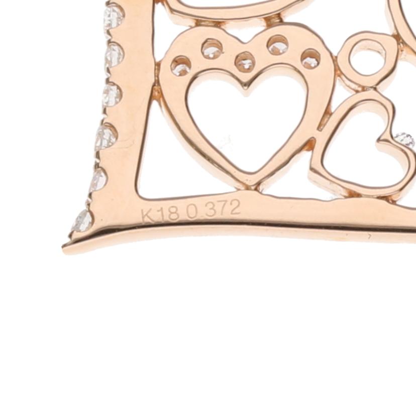 /◎ K18 ダイヤハートピアス 0.372ct×2//Aランク/75