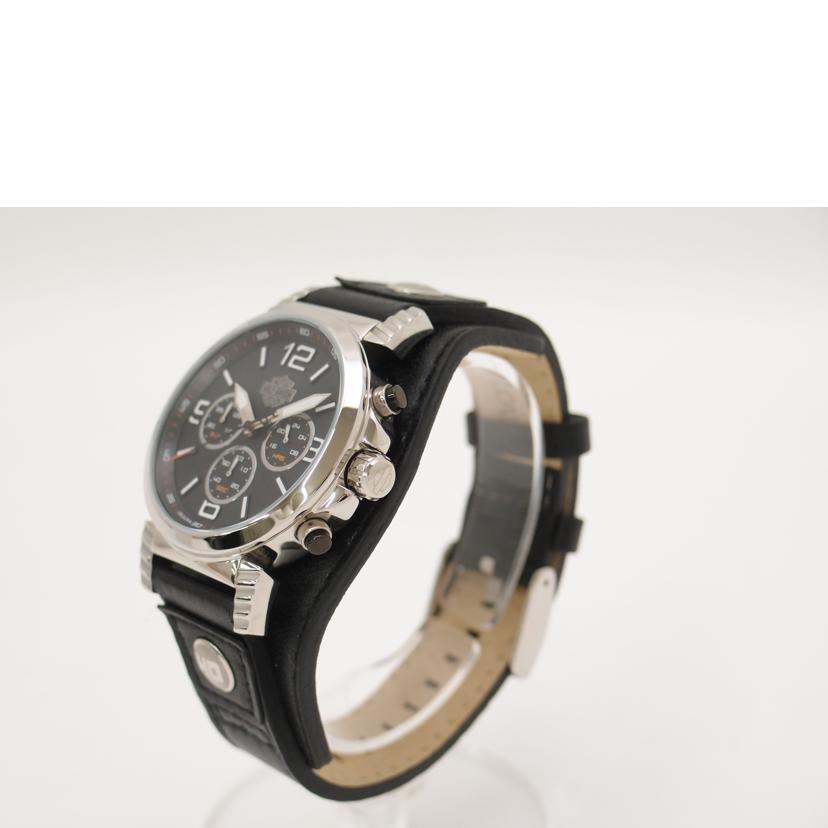BULOVA ブローバ 腕時計 ハーレーダヴィッドソン クロノグラフ レザーベルト 黒 メンズ/ハーレーコラボウォッチ/クロノグラフ/クオーツ/76B173//C835353/SAランク/69