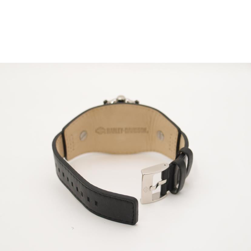 BULOVA ブローバ 腕時計 ハーレーダヴィッドソン クロノグラフ レザーベルト 黒 メンズ/ハーレーコラボウォッチ/クロノグラフ/クオーツ/76B173//C835353/SAランク/69