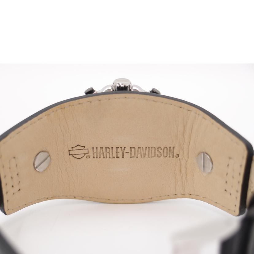 BULOVA ブローバ 腕時計 ハーレーダヴィッドソン クロノグラフ レザーベルト 黒 メンズ/ハーレーコラボウォッチ/クロノグラフ/クオーツ/76B173//C835353/SAランク/69