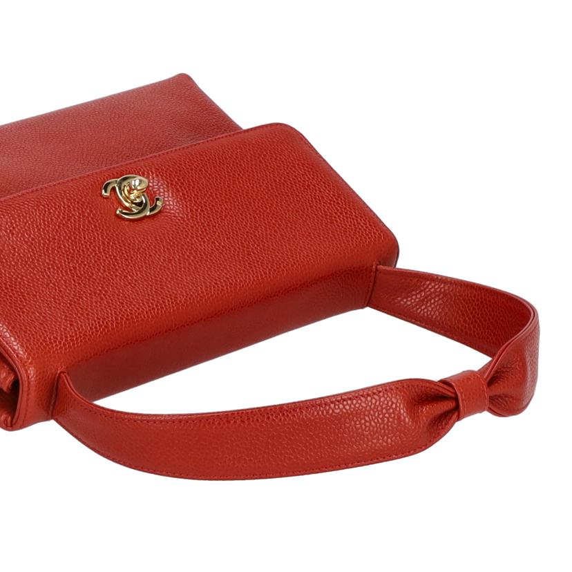 CHANEL シャネル/ハンドバッグ/キャビアスキン/RED//533****/Aランク/75