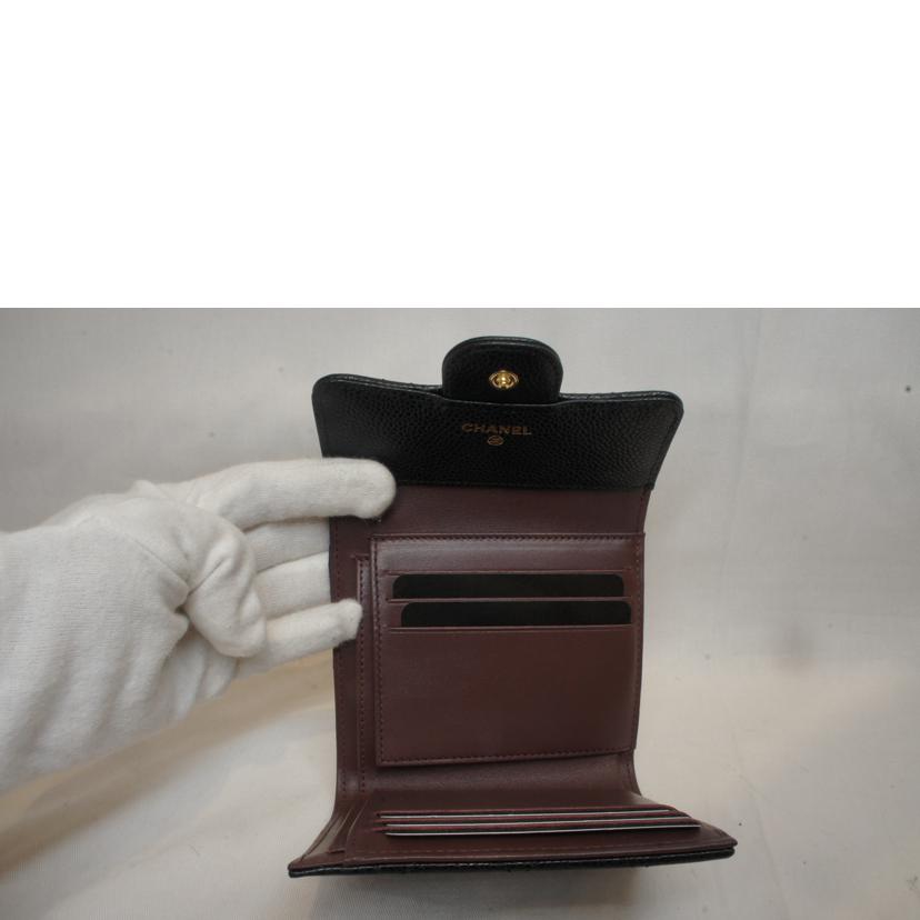 CHANEL シャネル/キャビアスキンクロシックスモールフラップウォレット/AP0231//JEL3UNLC/SAランク/92