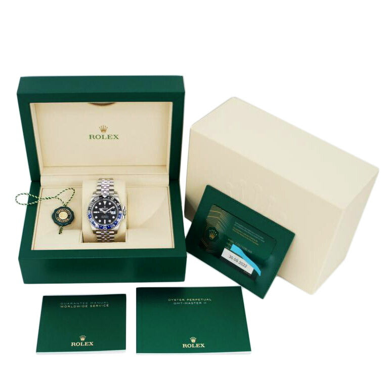 ROLEX ロレックス 腕時計 ランダムシリアル 2022年新ギャラ ステンレス 青黒 バットマン メンズ 自動巻き/GMTマスターII/ブルー×ブラックベゼル/ランダム番/126710BLNR//294*****/SAランク/75
