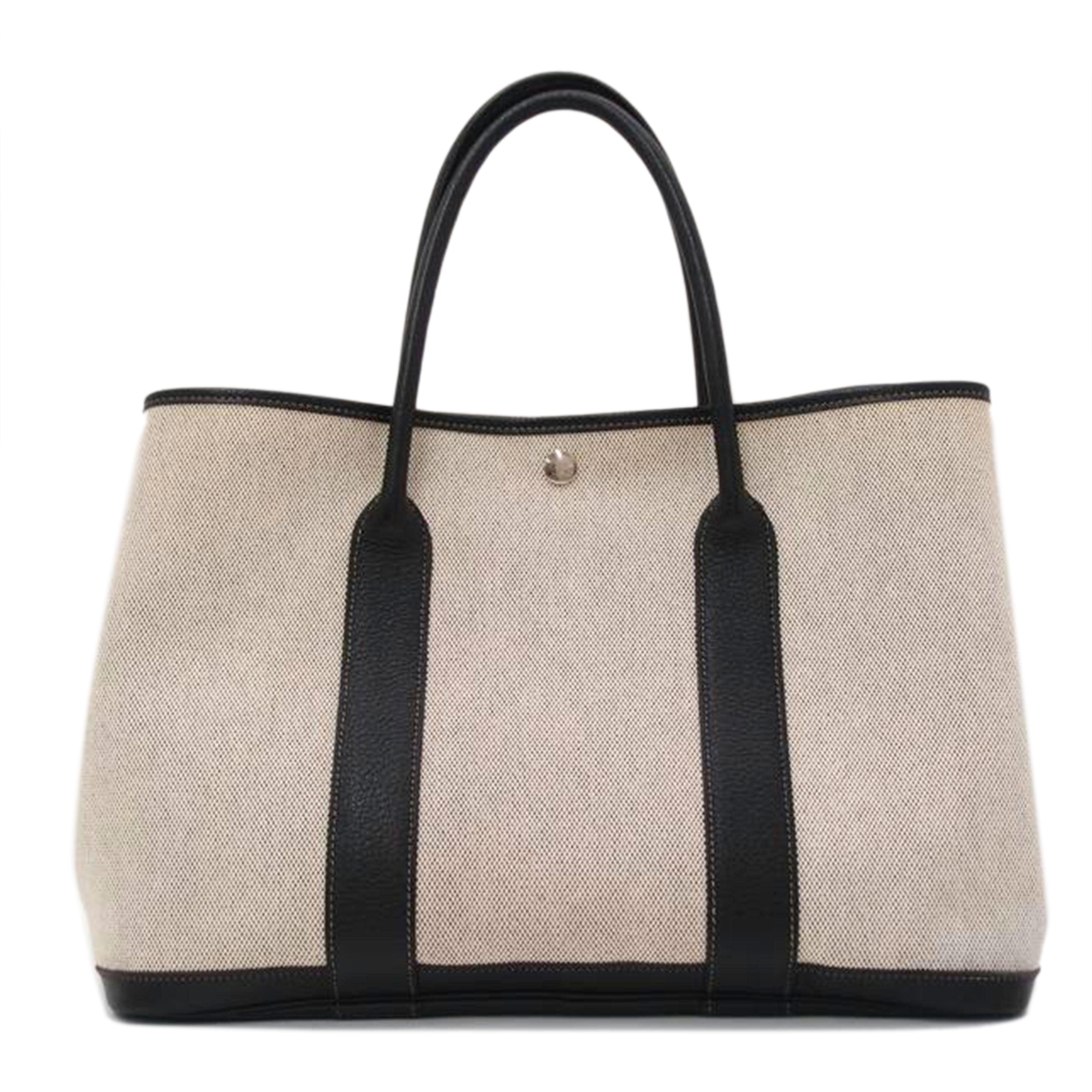 HERMES エルメス トートバッグ トワルアッシュ×ブッフル レッド/ガーデンパーティPM/ボルデュックリボン//2006/ABランク/69