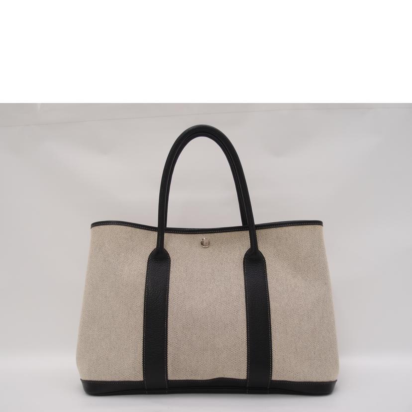 HERMES エルメス トートバッグ トワルアッシュ×ブッフル レッド/ガーデンパーティPM/ボルデュックリボン//2006/ABランク/69