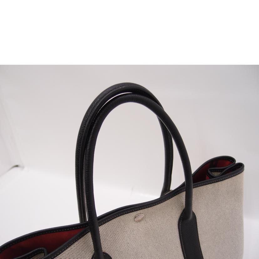 HERMES エルメス トートバッグ トワルアッシュ×ブッフル レッド/ガーデンパーティPM/ボルデュックリボン//2006/ABランク/69