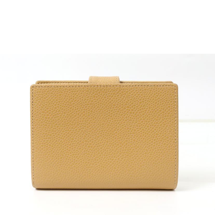 CHANEL シャネル/レザー二つ折り財布 薄型/ライトベージュ//ABランク/65