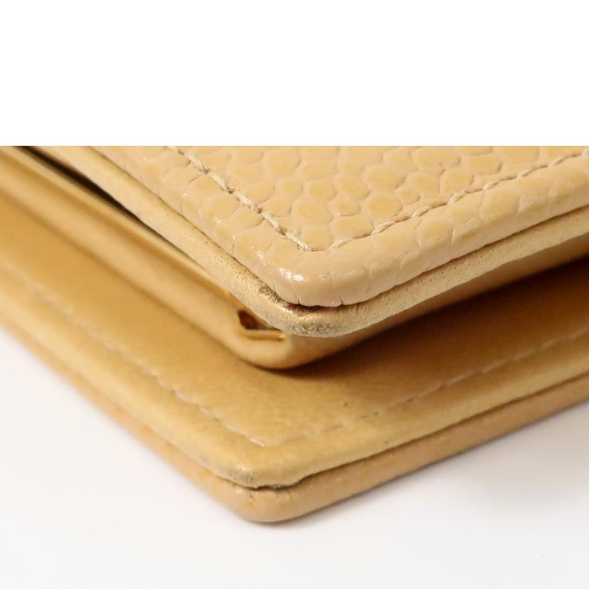 CHANEL シャネル/レザー二つ折り財布 薄型/ライトベージュ//ABランク/65