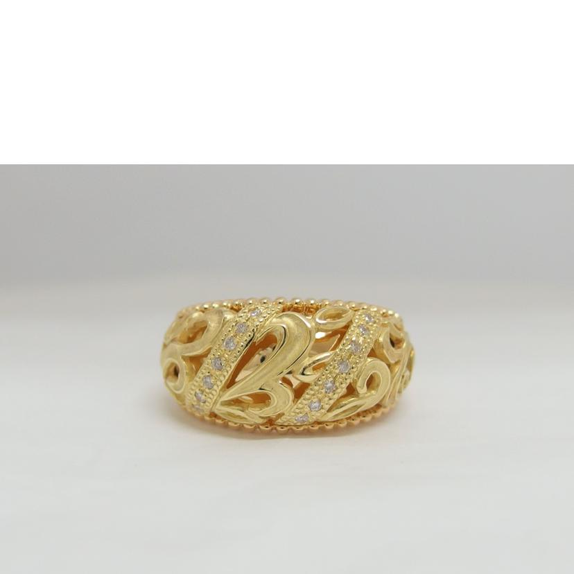 K18/K18ダイヤデザインリング#14/9.9g//D0.11ct/Aランク/04