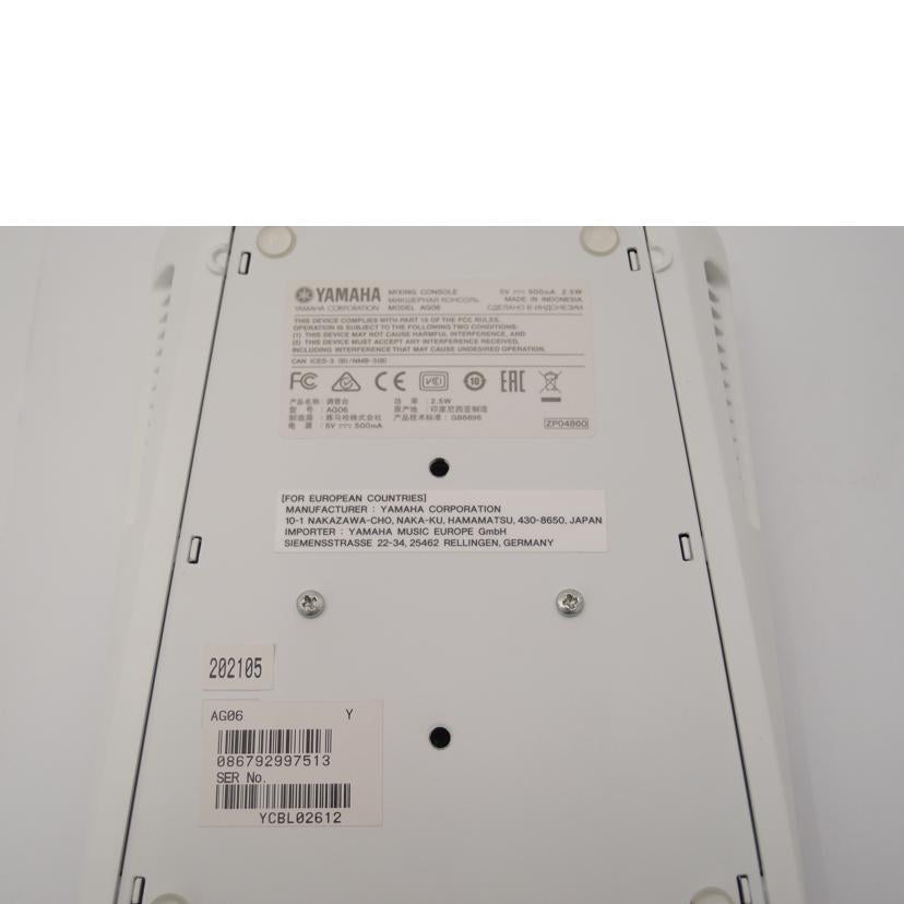 YAMAHA ヤマハ/ウェブキャスティングミキサー/AG06//02612/Aランク/69