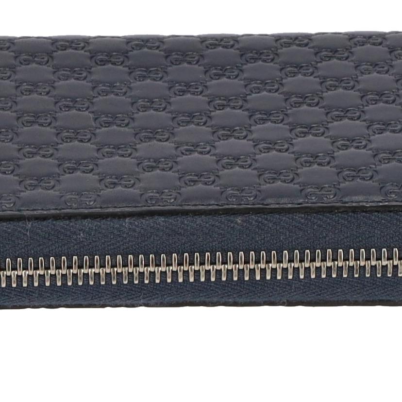 GUCCI グッチ 財布 ブランド財布 長財布 ラウンドジップ レザー レディース メンズ ネイビー 紺/マイクログッチシマラウンドファスナーウォレット/544473//1147/ABランク/75