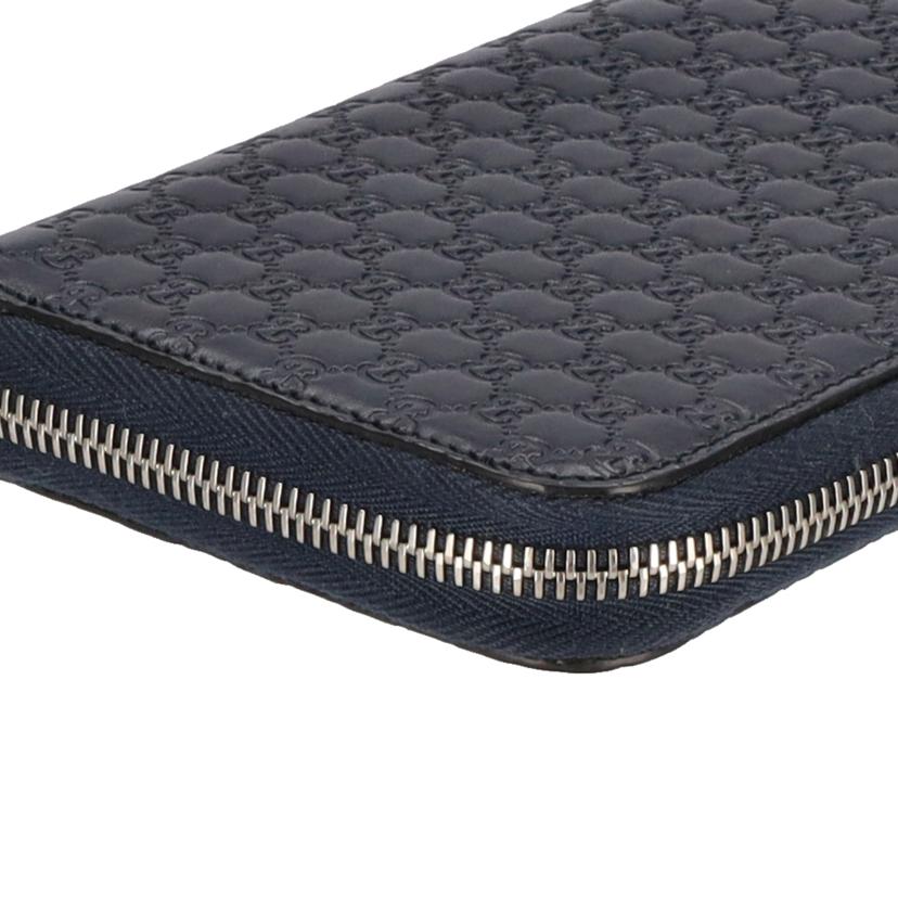GUCCI グッチ 財布 ブランド財布 長財布 ラウンドジップ レザー レディース メンズ ネイビー 紺/マイクログッチシマラウンドファスナーウォレット/544473//1147/ABランク/75