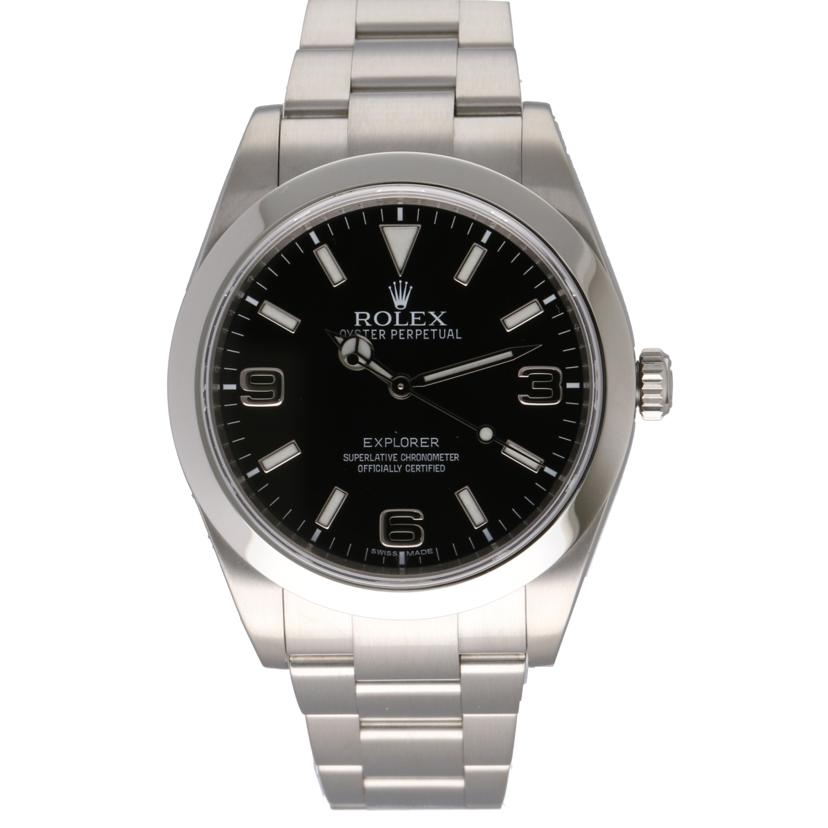 ROLEX ロレックス 腕時計 2010年頃製造 新品仕上済 前期型 ブラックダイアル ステンレス メンズ 自動巻き/エクスプローラー1・ブラックアウト/G番/214270//G16**********/SAランク/75