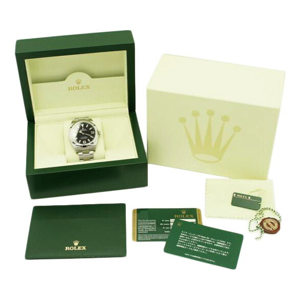 ROLEX ロレックス 腕時計 2010年頃製造 新品仕上済 前期型 ブラックダイアル ステンレス メンズ 自動巻き/エクスプローラー1・ブラックアウト/G番/214270//G16**********/SAランク/75