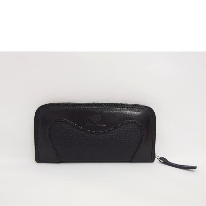 PAILOT RIVER パイロットリバー ロングウォレット シュリンクレザー サドルレザー/ラウンドファスナー長財布/ブラック/LP2000-PRFS//Aランク/04