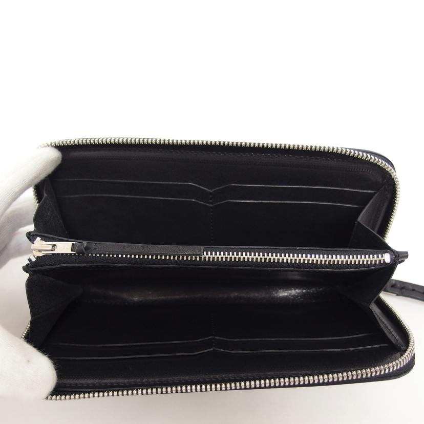 PAILOT RIVER パイロットリバー ロングウォレット シュリンクレザー サドルレザー/ラウンドファスナー長財布/ブラック/LP2000-PRFS//Aランク/04