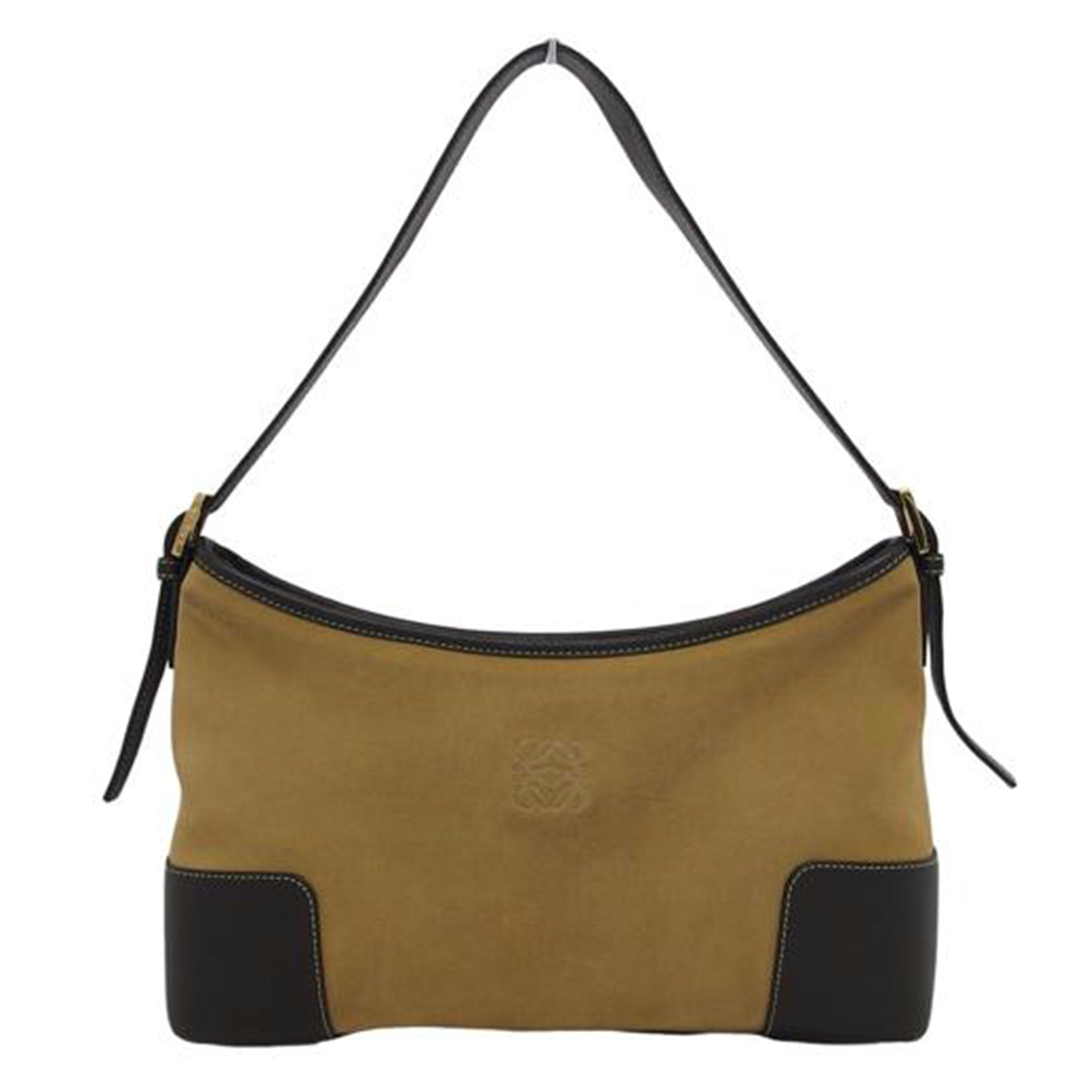 LOEWE ロエベ ハンドバッグ ブラウン ベージュ/アナグラム/スエードワンショルダーバッグ//Bランク/04