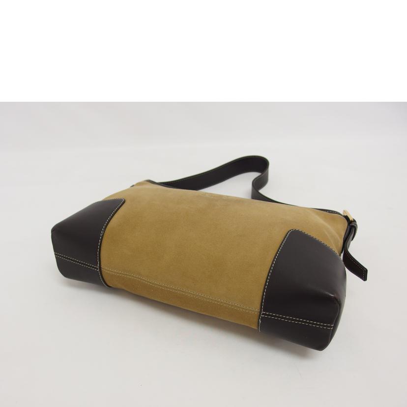 LOEWE ロエベ ハンドバッグ ブラウン ベージュ/アナグラム/スエードワンショルダーバッグ//Bランク/04