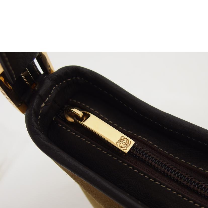 LOEWE ロエベ ハンドバッグ ブラウン ベージュ/アナグラム/スエードワンショルダーバッグ//Bランク/04