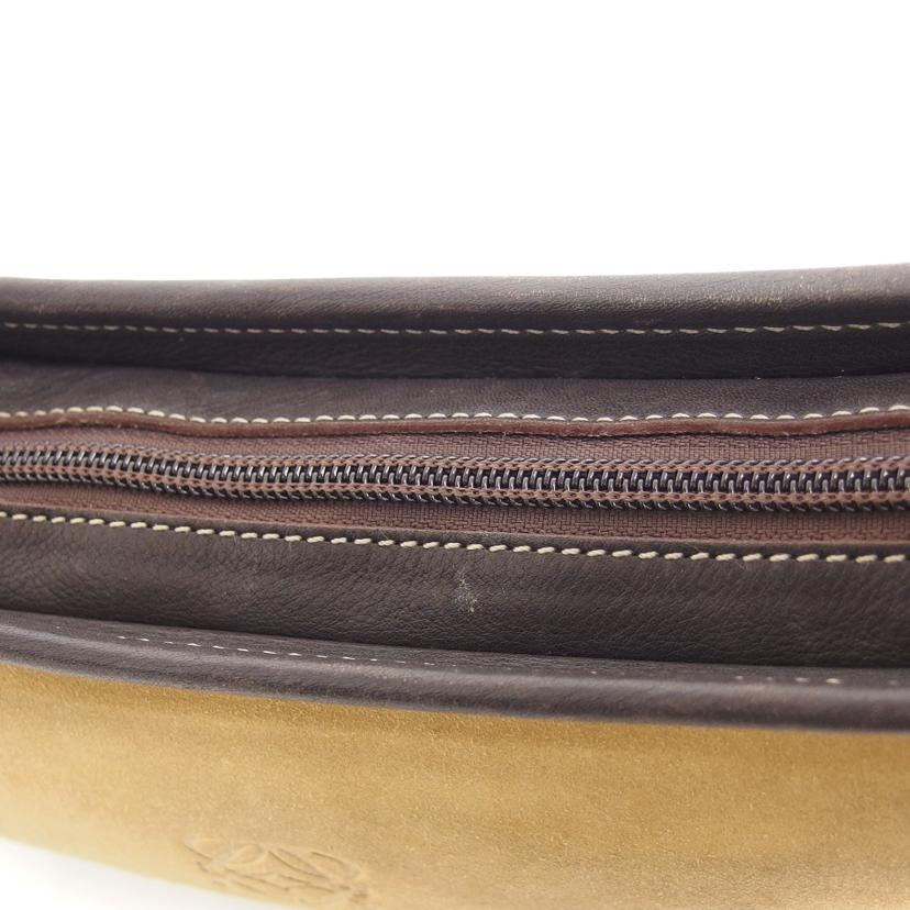 LOEWE ロエベ ハンドバッグ ブラウン ベージュ/アナグラム/スエードワンショルダーバッグ//Bランク/04