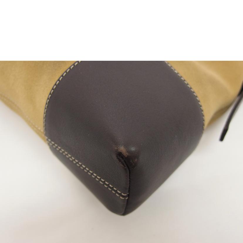 LOEWE ロエベ ハンドバッグ ブラウン ベージュ/アナグラム/スエードワンショルダーバッグ//Bランク/04