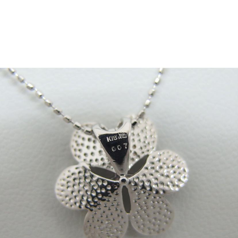 K18WG/K18WGフラワーデザインダイヤネックレス/3.5g//D0.07ct/Aランク/04