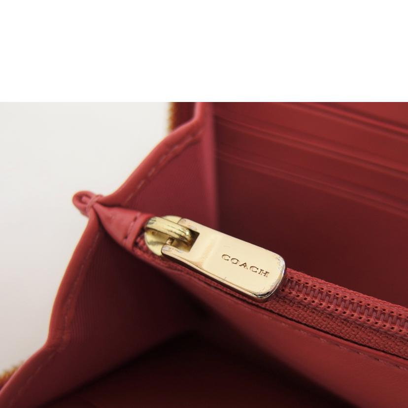 COACH コーチ/PVCシグネチャー/ラウンドファスナー長財布/ベージュ×ピンク/F54630//D18**/ABランク/04