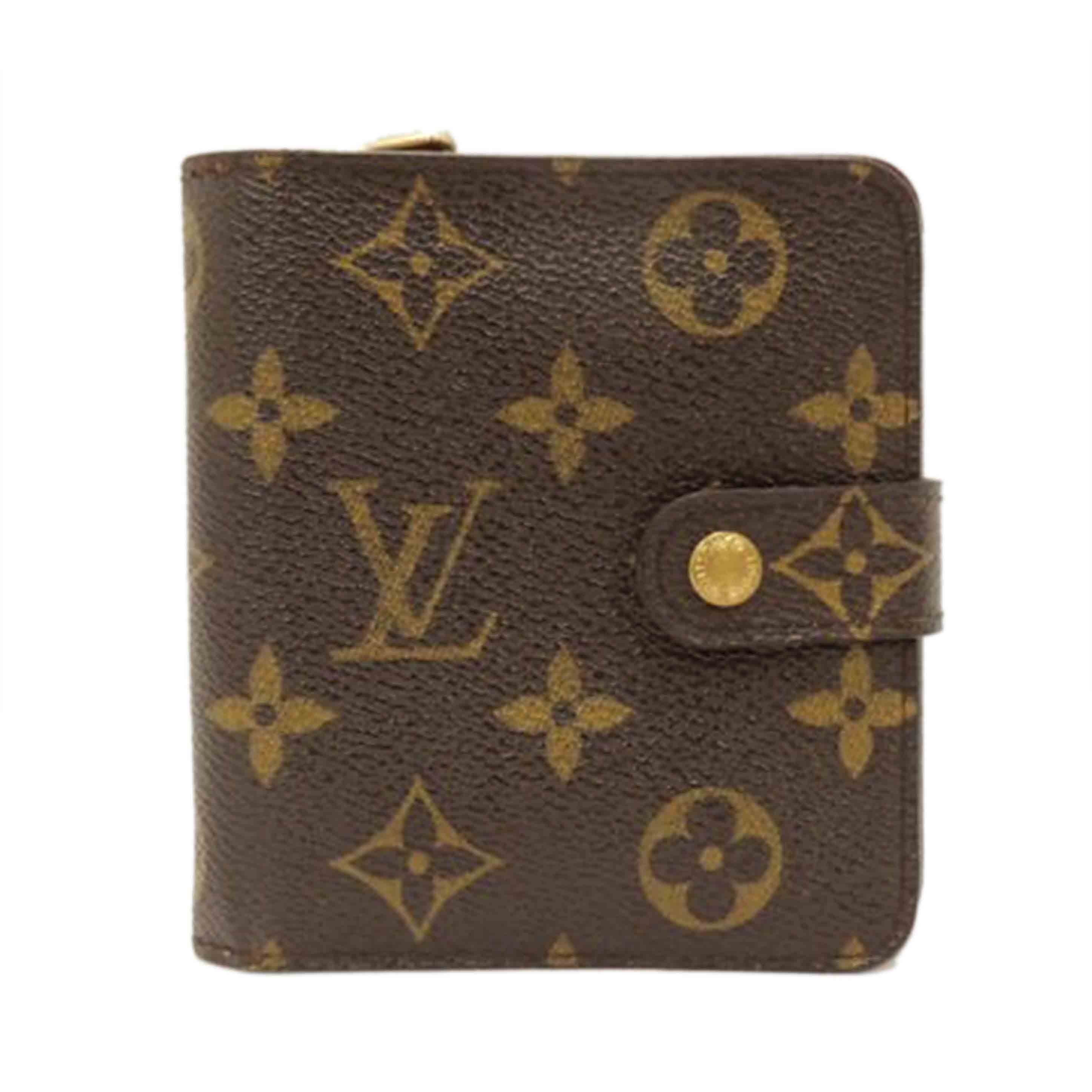 LOUIS VUITTON ルイヴィトン ビトン 二つ折り財布 ブラウン レディース メンズ/コンパクトジップ/モノグラム/M61667//CA1***/Bランク/69