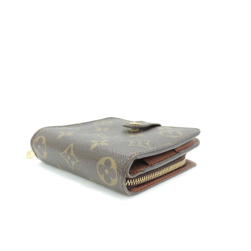 LOUIS VUITTON ルイヴィトン ビトン 二つ折り財布 ブラウン レディース メンズ/コンパクトジップ/モノグラム/M61667//CA1***/Bランク/69