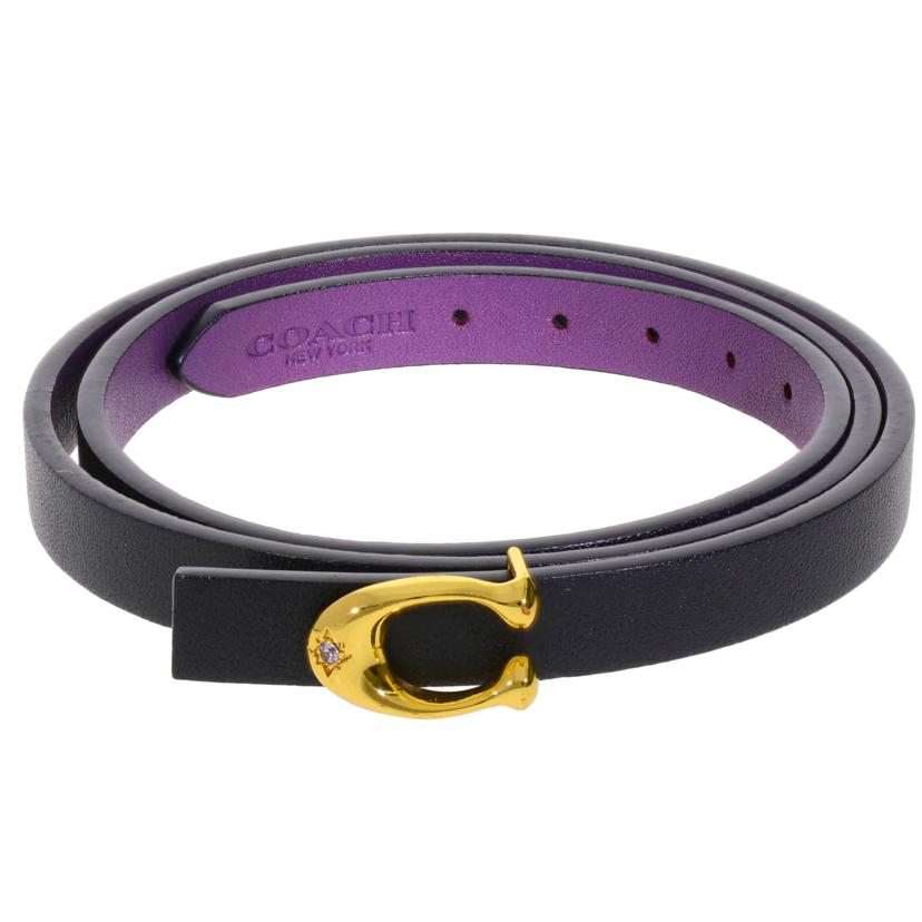 COACH コーチ アクセサリー ブランドアクセサリー バングル レザー レディース ブラック 黒 パープル 紫/リバーシブルレザーブレスレット/約55-59cm//ABランク/75