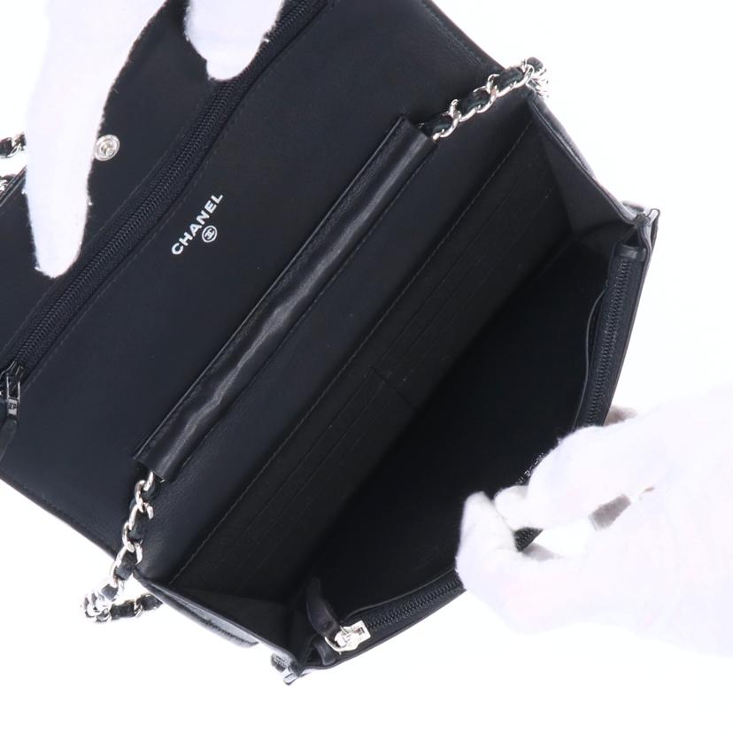CHANEL シャネル/ココマーク キャビアスキン チェーンウォレット/ブラック/A48654//181*****/Aランク/01