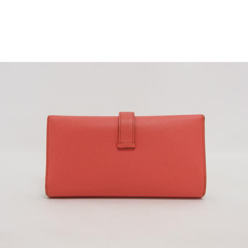 HERMES エルメス 長財布 ゴールド金具/ベアンデュプリ/ヴォーエプソン/三つ折り財布/ピンク系//□刻印****/Bランク/04