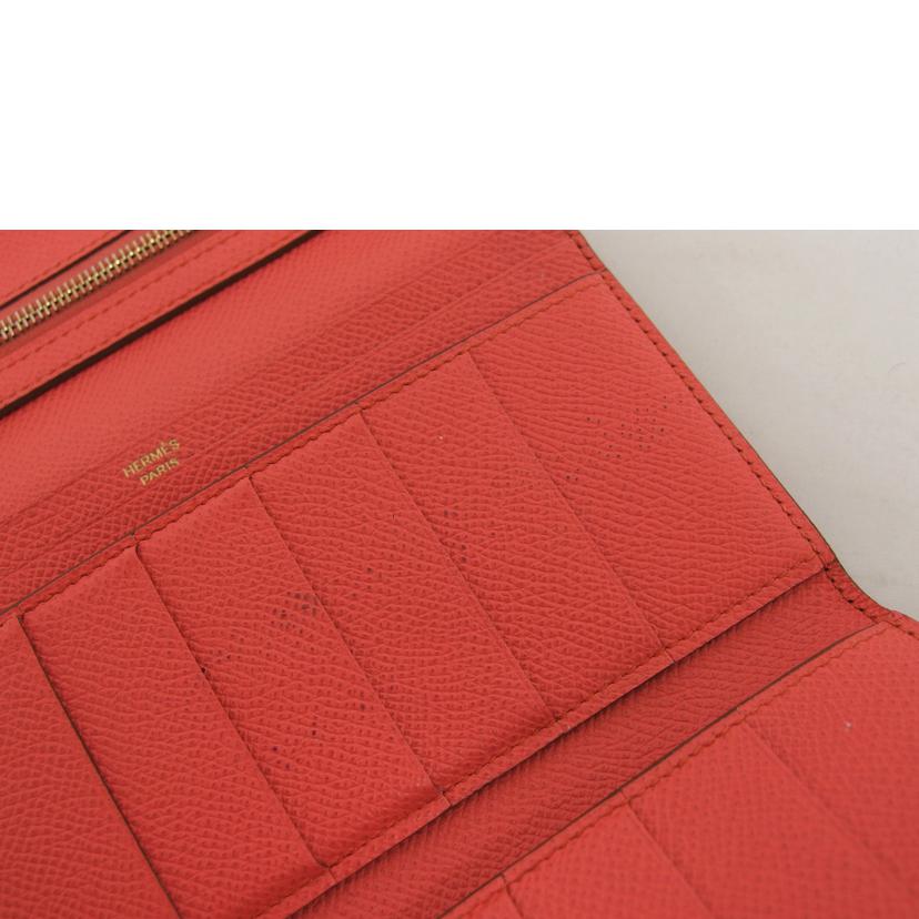 HERMES エルメス 長財布 ゴールド金具/ベアンデュプリ/ヴォーエプソン/三つ折り財布/ピンク系//□刻印****/Bランク/04