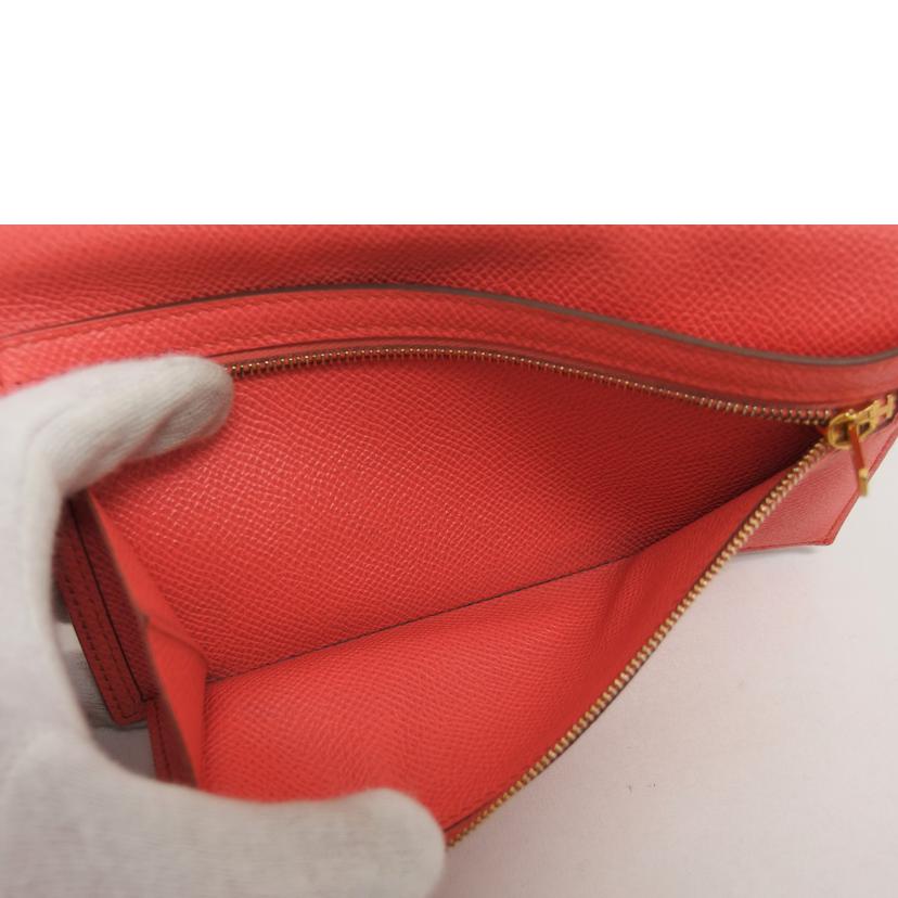 HERMES エルメス 長財布 ゴールド金具/ベアンデュプリ/ヴォーエプソン/三つ折り財布/ピンク系//□刻印****/Bランク/04