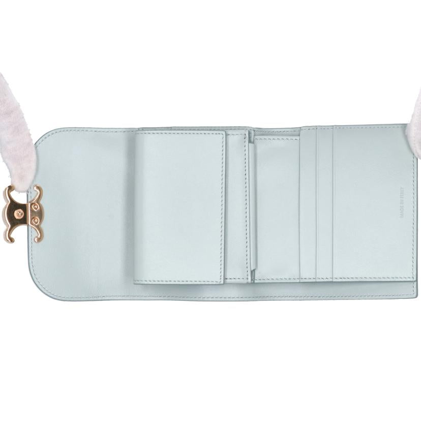 CELINE セリーヌ/トリオンフ/シャイニーレザーコンパクトウォレット/10D783DPV.07SZ//SAランク/75