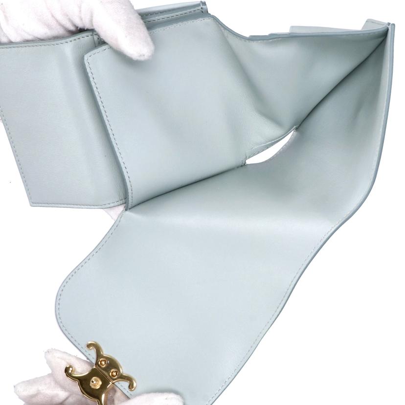 CELINE セリーヌ/トリオンフ/シャイニーレザーコンパクトウォレット/10D783DPV.07SZ//SAランク/75