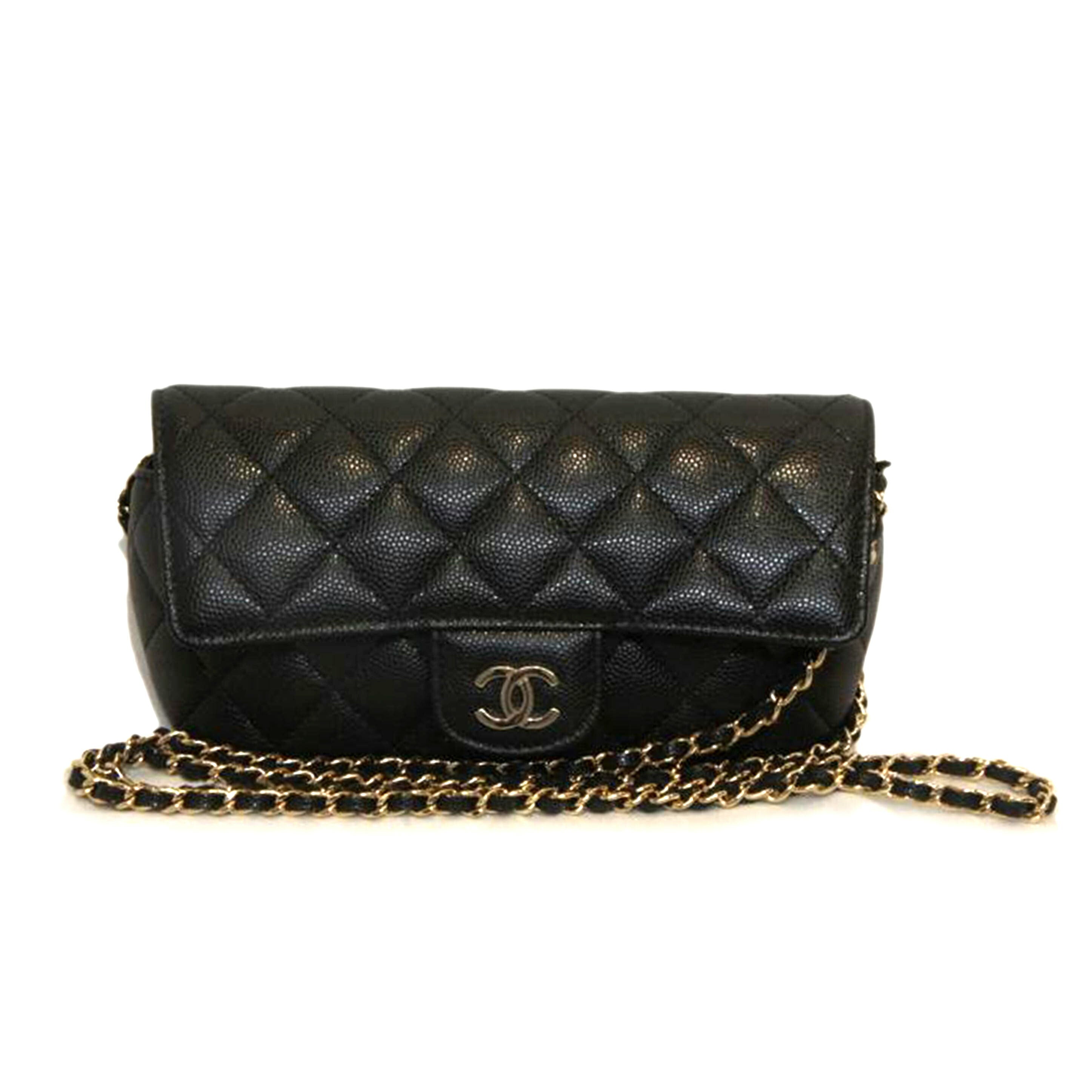 CHANEL シャネル/キャビアスキンマトラッセチェーンショルダーアイウェアケース/AP2044//30813901/SAランク/92