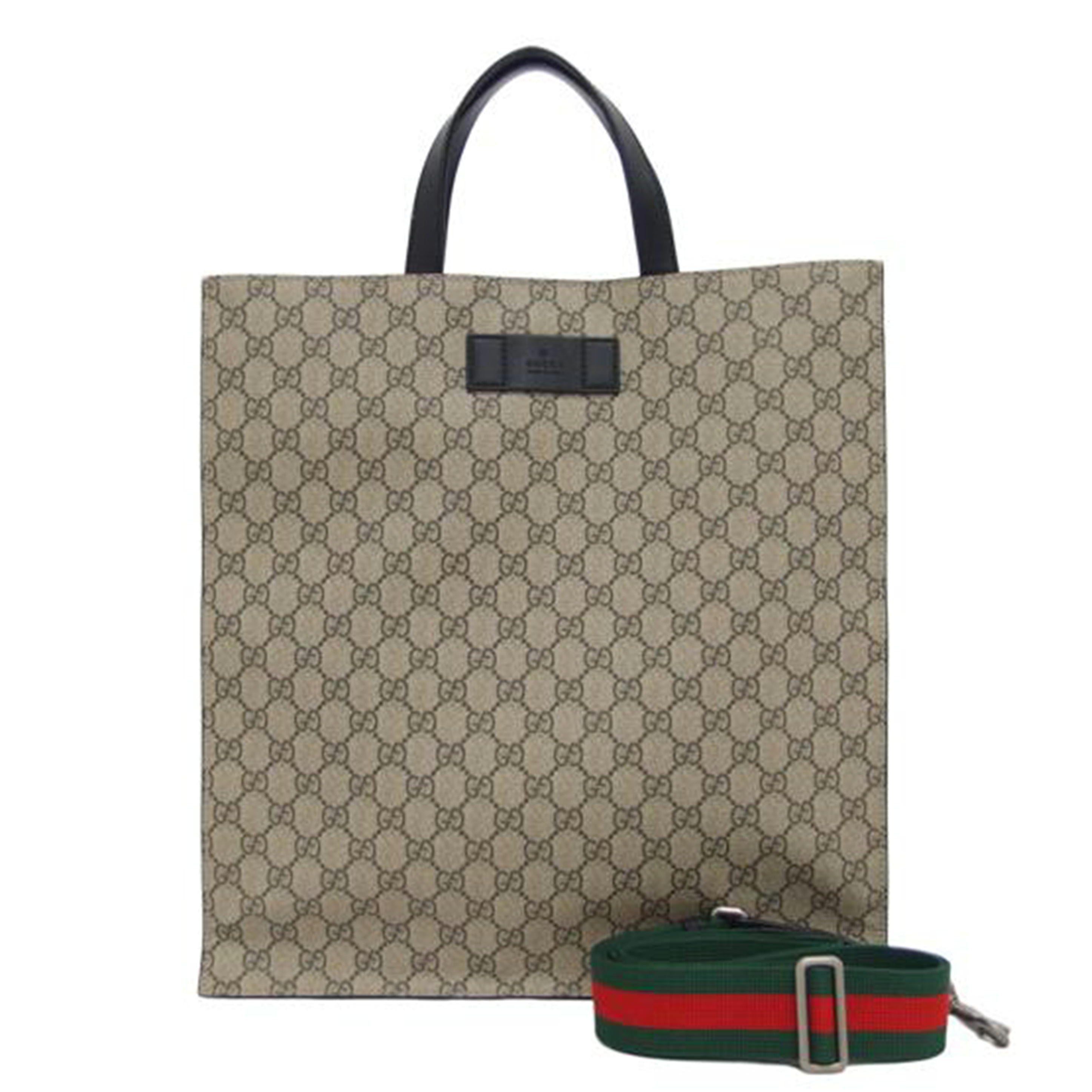 GUCCI グッチ ショルダーバッグ ベージュ ブラック/GGスプリーム/2WAYトートバッグ/456217//493***/Aランク/04