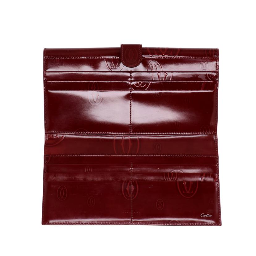 Cartier カルティエ 財布 ブランド財布 長財布 二つ折り財布 ロングウォレット レディース レッド 赤/ハッピーバースデー二つ折り長財布/L3001515//7613268701614/ABランク/75