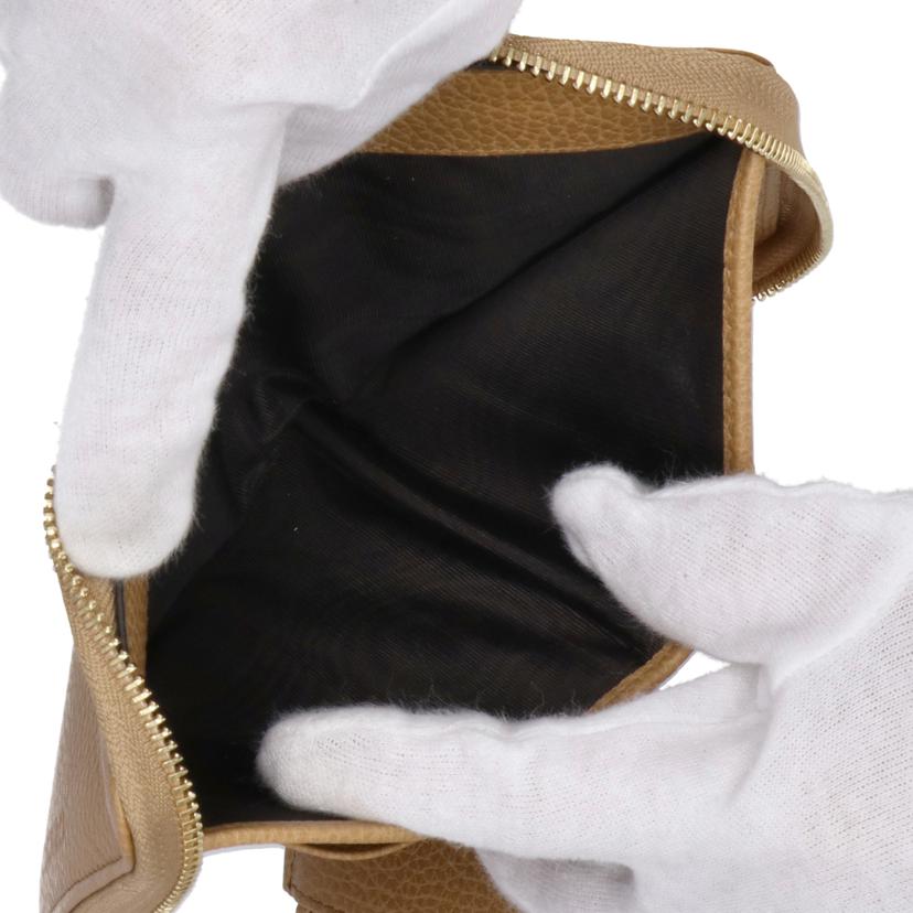 GUCCI グッチ/ラウンドファスナー 二つ折り財布 レザー/ベージュ/420113//525***/Aランク/01