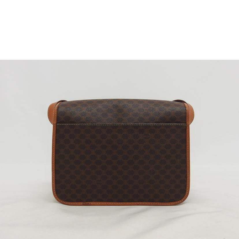 CELINE セリーヌ ヴィンテージ ゴールド金具 PVC レザー/マカダム柄ショルダーバッグ/ブラウン//M13/Bランク/04