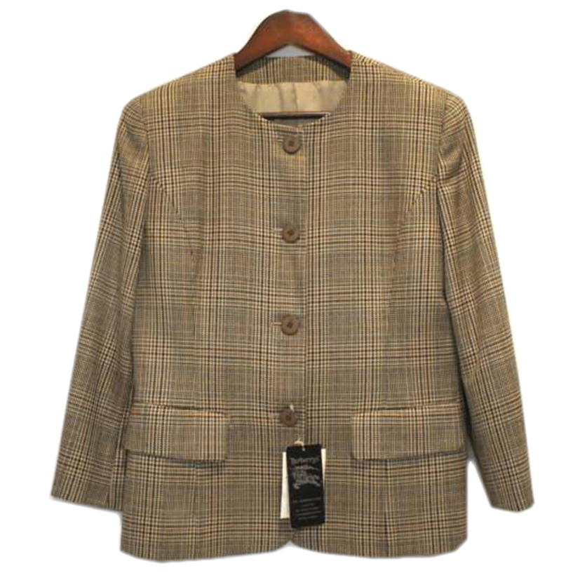 BURBERRY'S バーバリーズ/ノーカラーウールチェックジャケット//ABランク/92