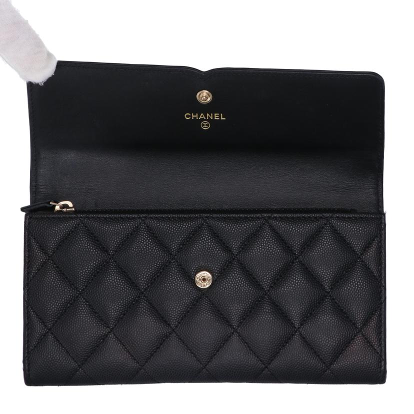 CHANEL シャネル/CCフィリグリーキャビアスキン長財布/A84448 //29777566/ABランク/75