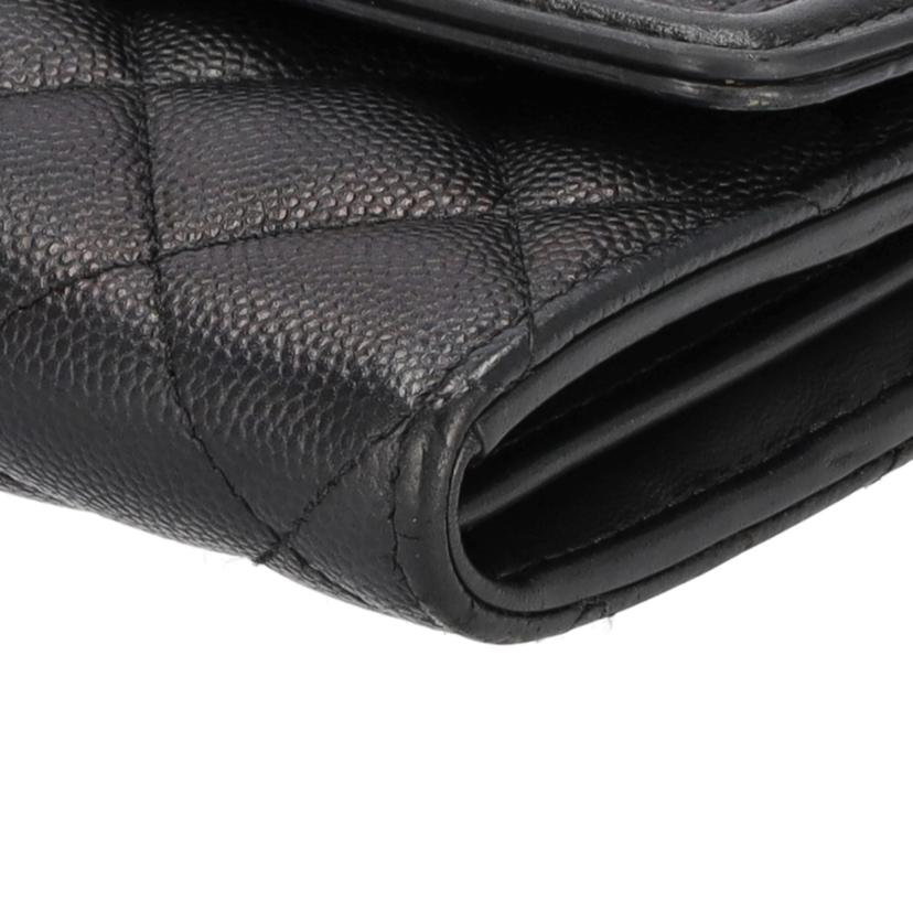 CHANEL シャネル/CCフィリグリーキャビアスキン長財布/A84448 //29777566/ABランク/75