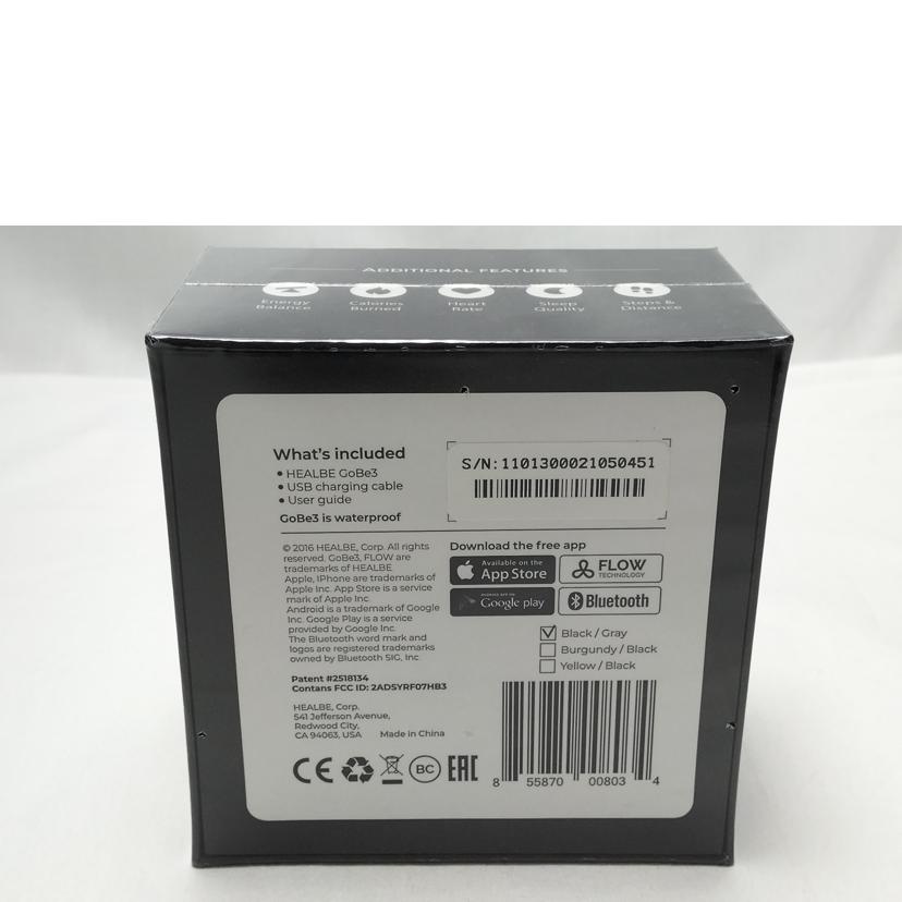HEALBE ヒールビー/GoBe3 スマートウォッチ/HGB3-BK-GY//110*************/SAランク/52