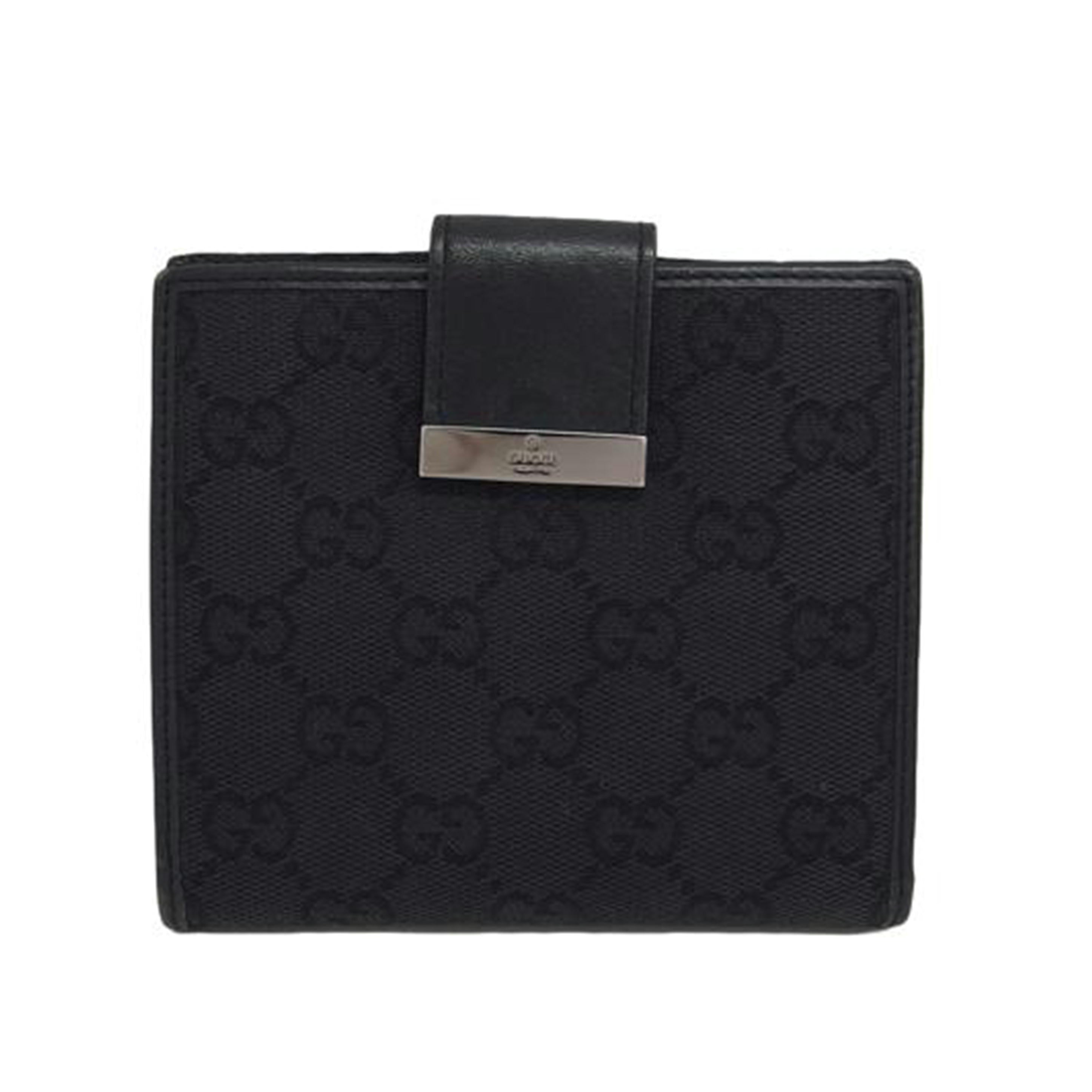 GUCCI グッチ コンパクトウォレット/GGキャンバス/Wホック財布/ブラック/035・3661//224*/Bランク/04