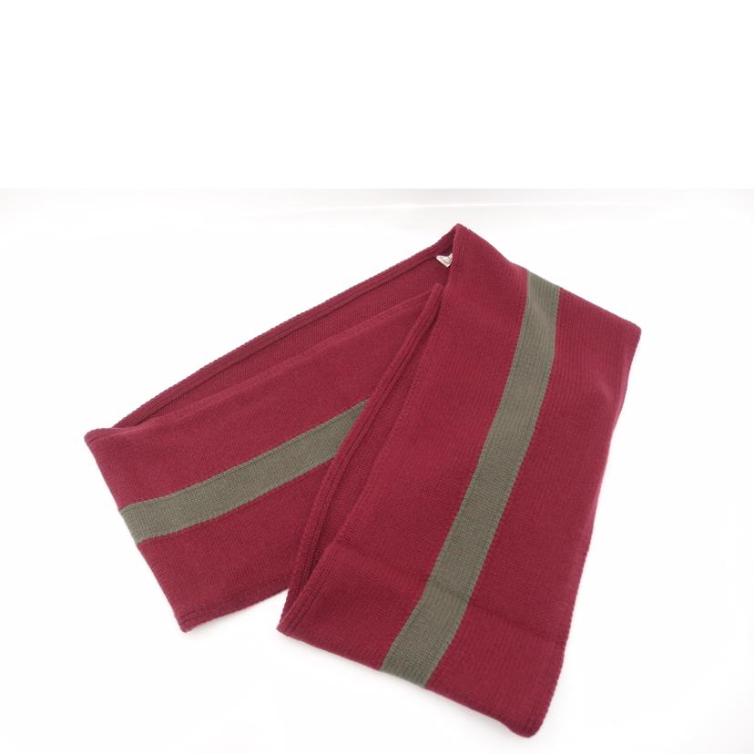 HERMES エルメス マフラー ストライプ カーキ メンズ /カシミヤ100%スヌード/エンジ//ABランク/69