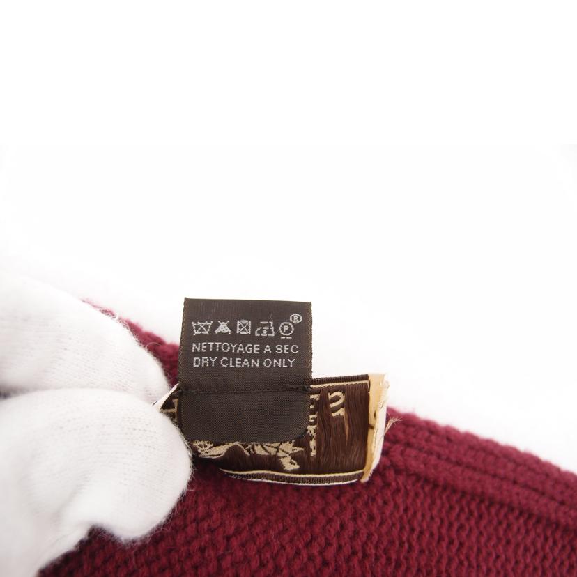 HERMES エルメス マフラー ストライプ カーキ メンズ /カシミヤ100%スヌード/エンジ//ABランク/69