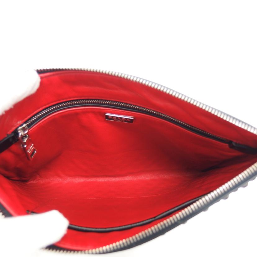 PRADA プラダ/ビジュースタッズ/クラッチバッグ/ブラック/BP597P//110/Aランク/04